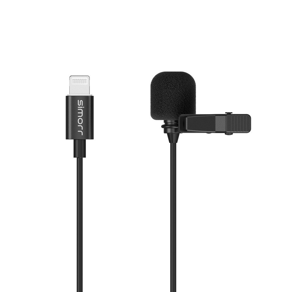 Simorr Wave L3 Lavalier mikrofon za naprave z osvetlitvijo (črn)