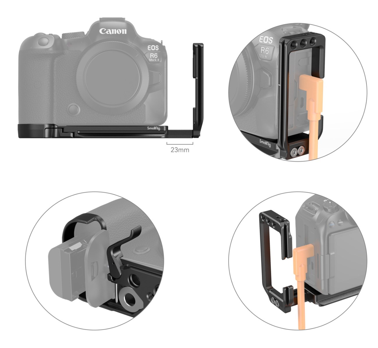L-Shape Mount Plate for Canon EOS R6 Mark II / R5 / R5 C / R6