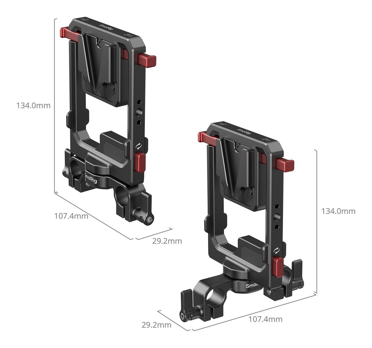 Rotatable V-Mount Battery Plate with Dual V-Locks and 15mm Dual Rod Clamp