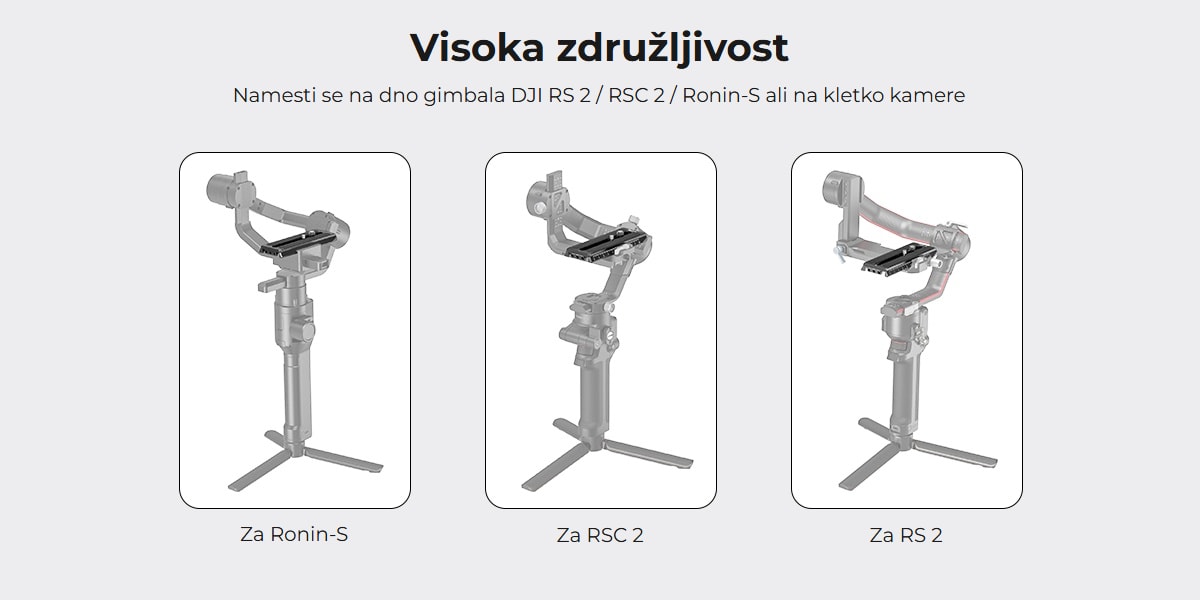 SmallRig Quick Release Plate pro DJI RS 2 / RSC 2 / Ronin-S 3158B