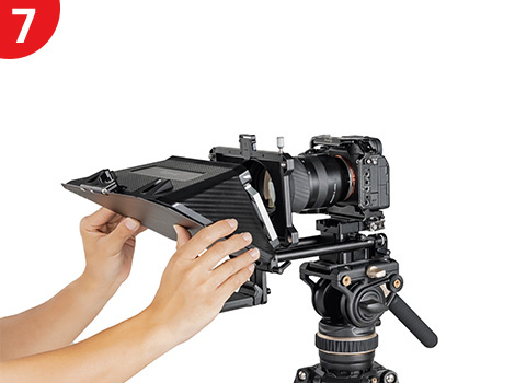 Poravnaj zadnji vpenjalni obroč 95 mm in namesti matte box