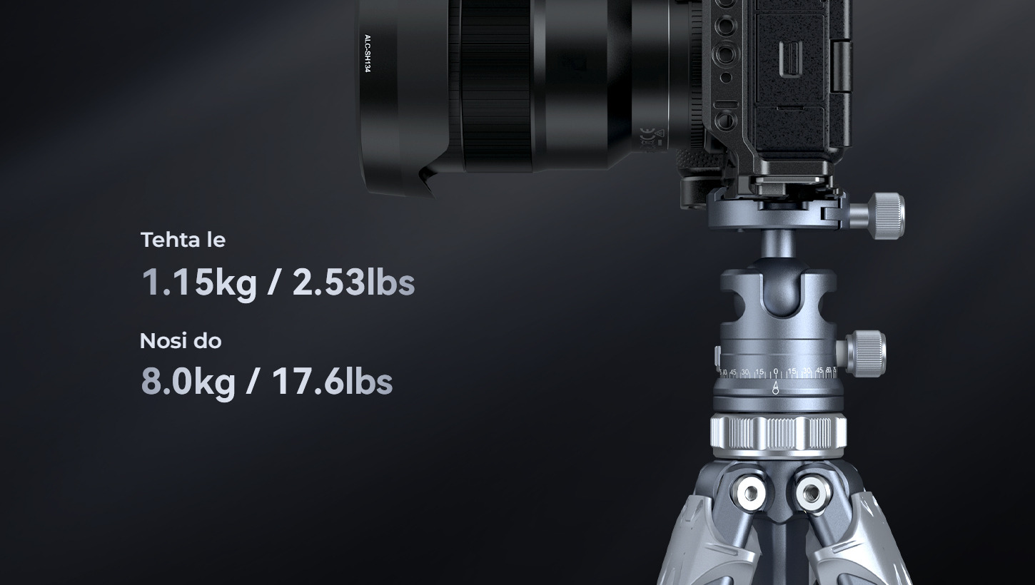 Category/Tripods/Photo Tripods Travel Tripod AP-02 | Compact, 8kg Load | SmallRig-SKU:4222B/Material(s):Aluminum Alloy/Tripod Load Capacity:15kg/Head Load Capacity:8kg/Working Height:75.0 - 159.0cm/Net