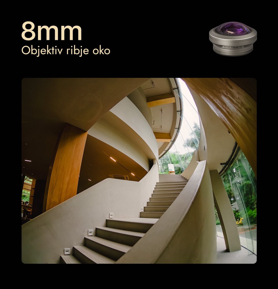 Vidni kot 220° in ostrenje od blizu