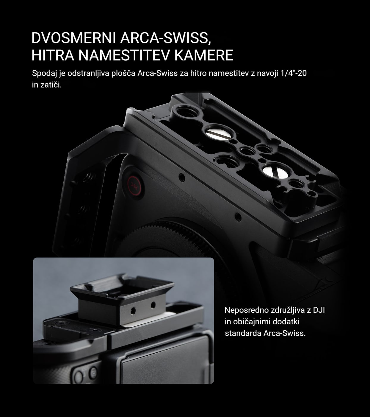 Dvosmerna plošča Arca-Swiss za hitro namestitev