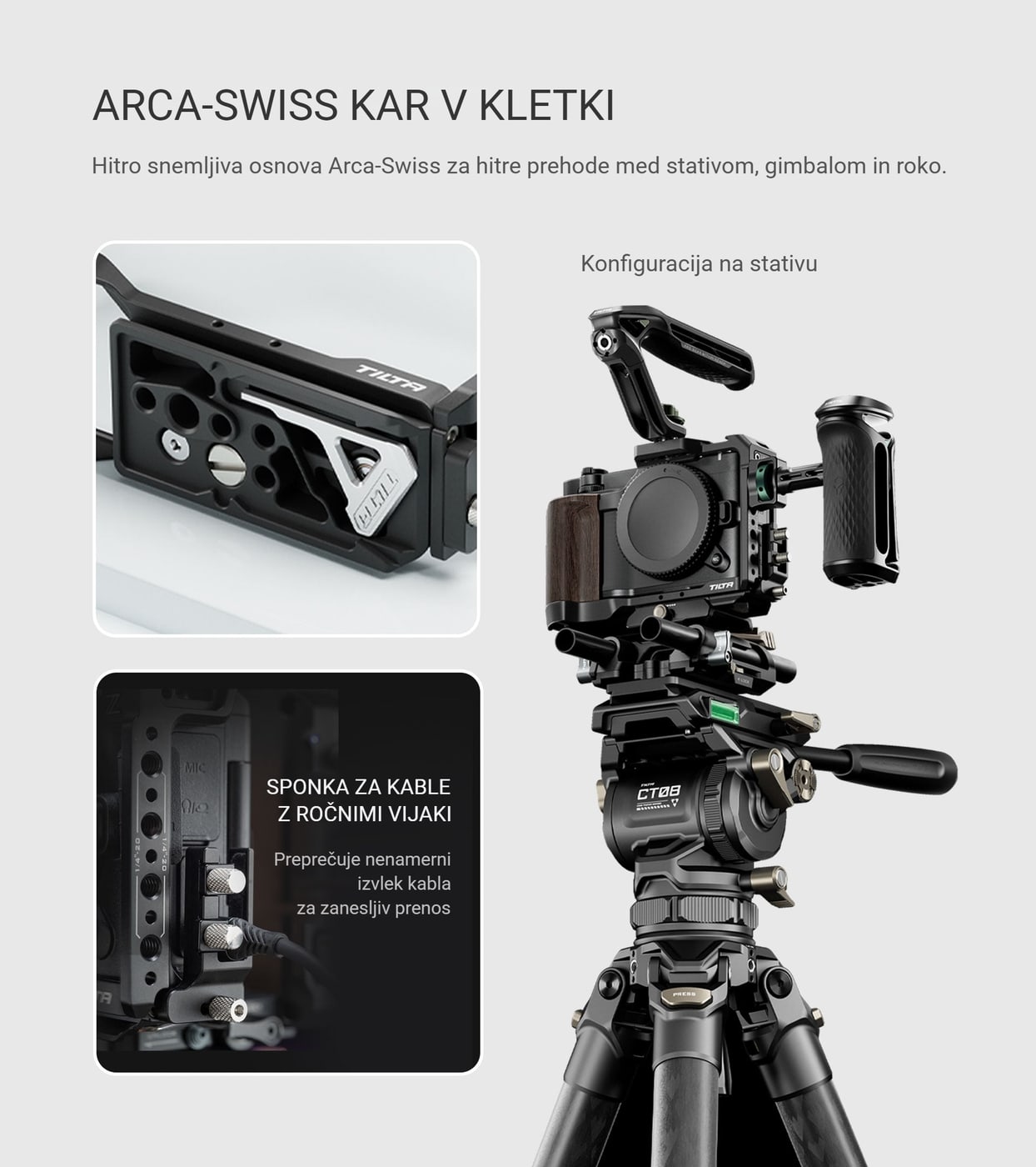 Arca-Swiss kar v kletki in sponka za kable