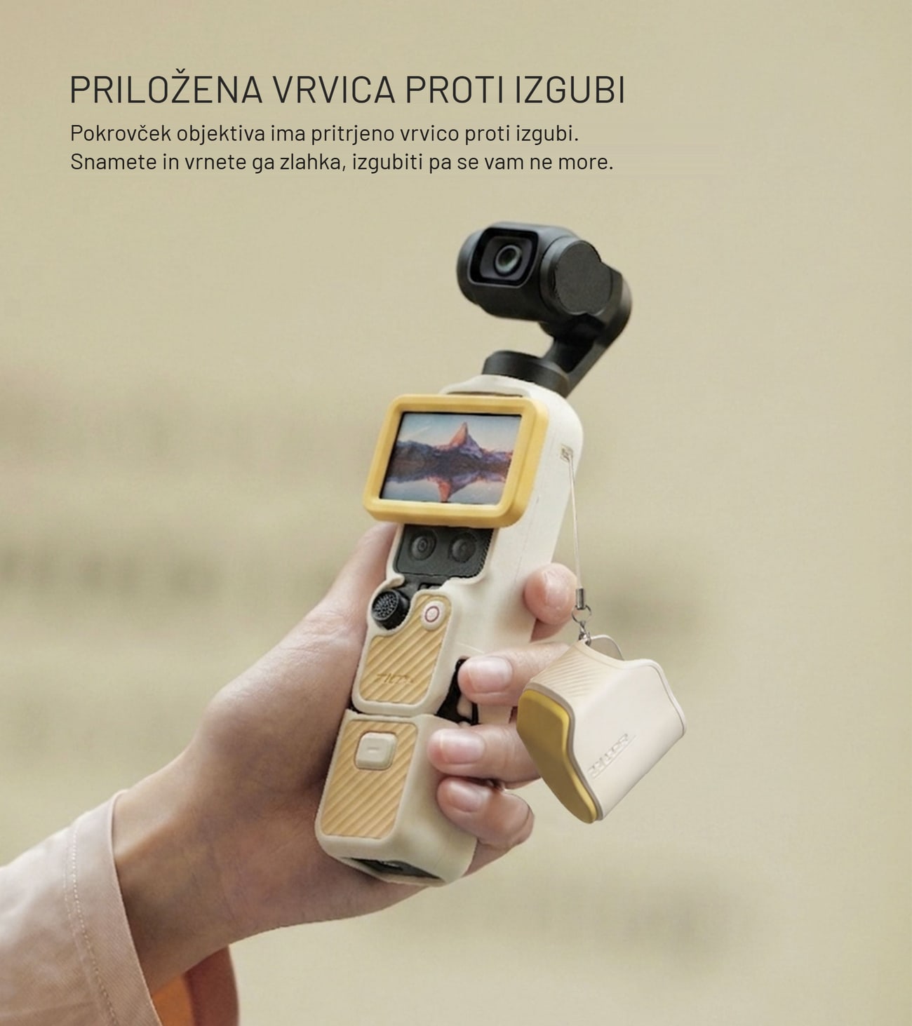 Pokrovček objektiva se ne izgubi