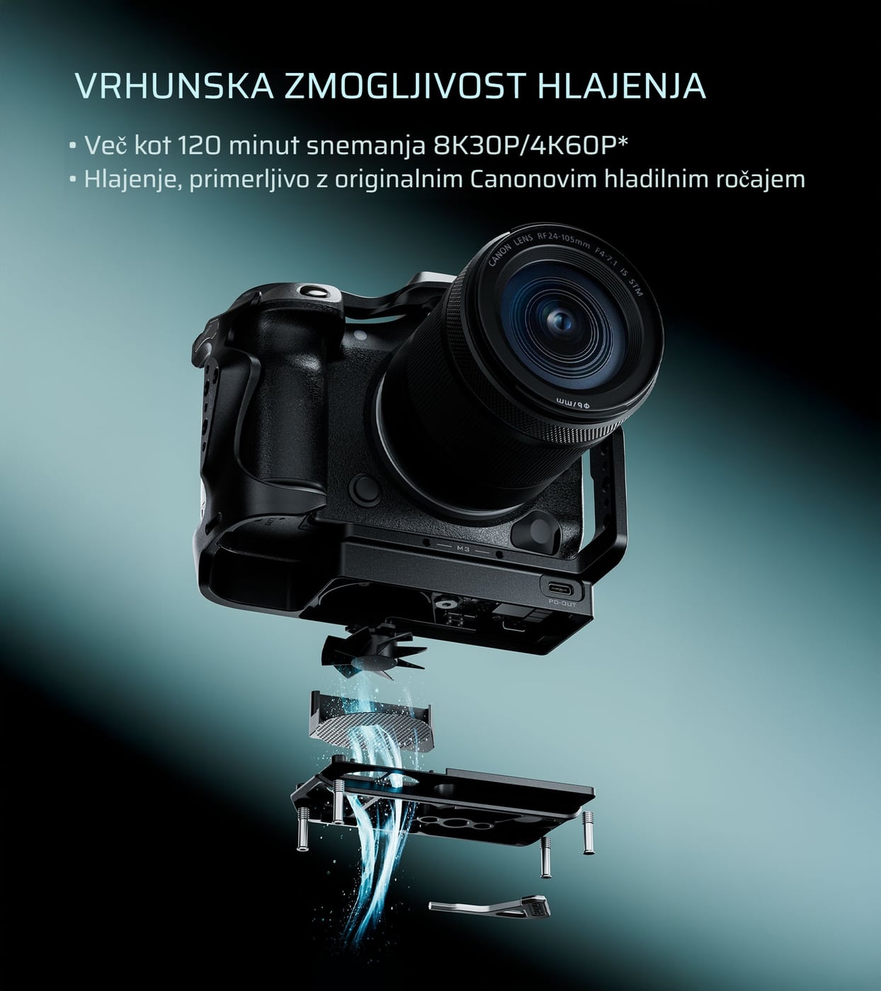Hlajenje, ki podaljša snemanje