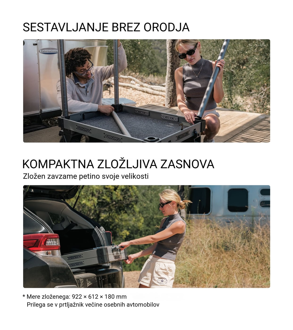 Sestavite brez orodja, zložite v kovček