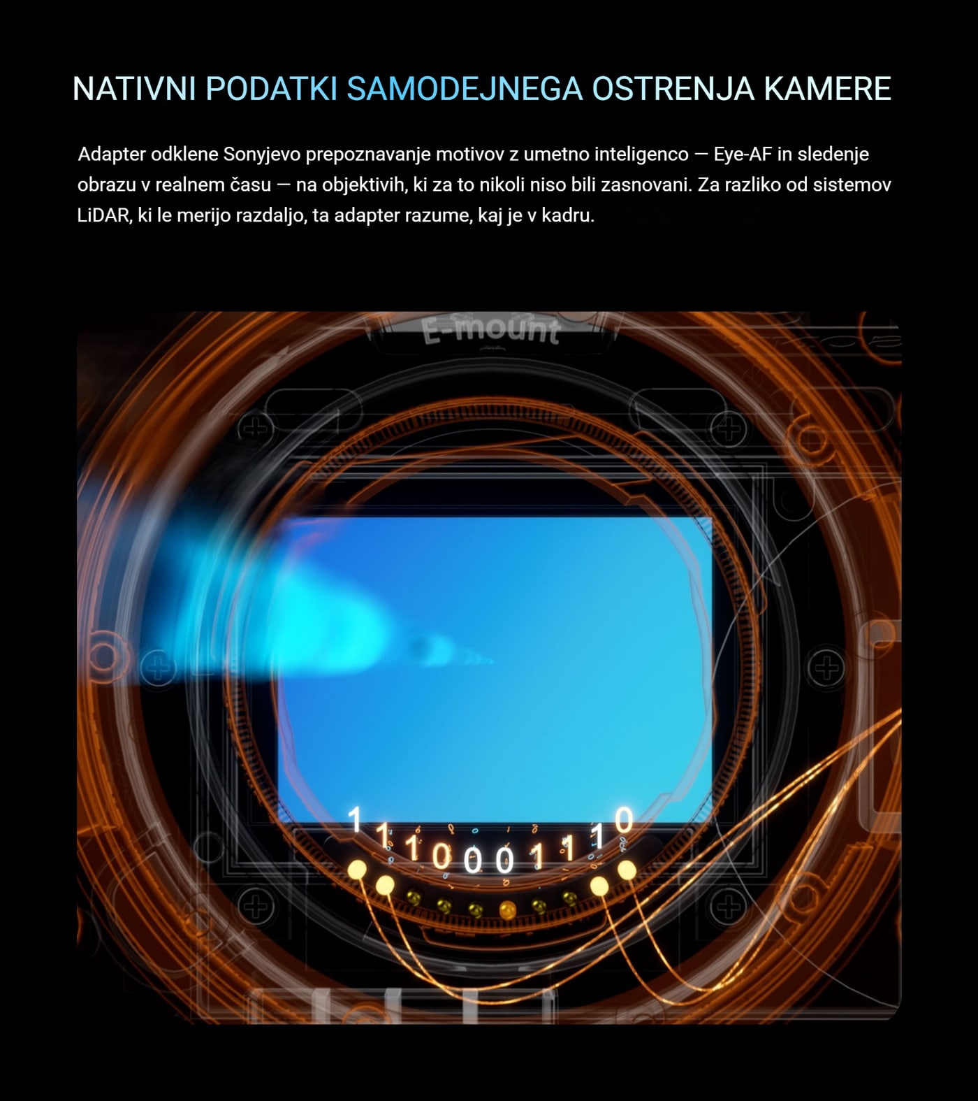 Nativni podatki samodejnega ostrenja kamere