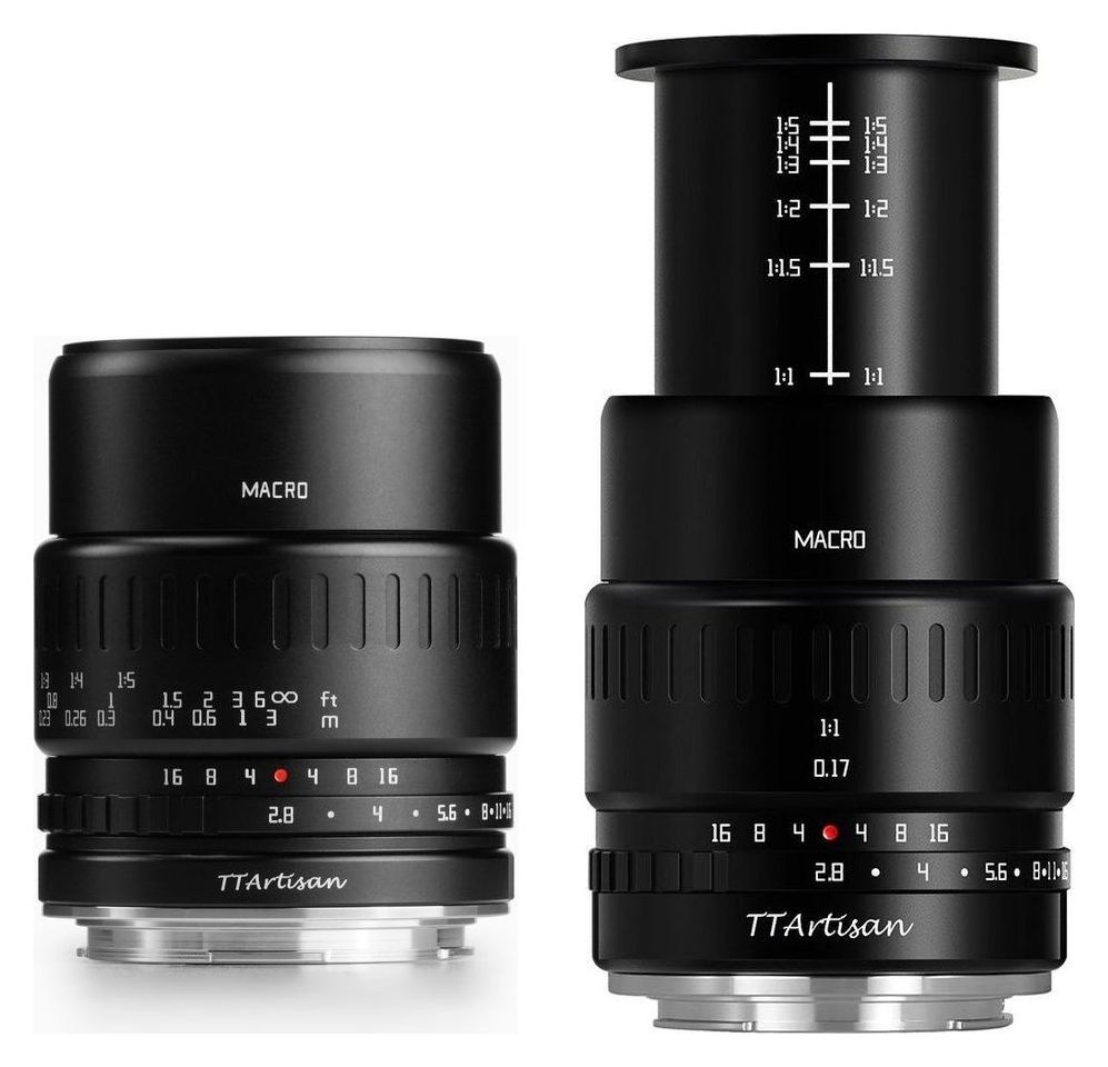 TTArtisan APS-C Macro 40mm F2.8 – Izvlečni tubus z lestvico povečave