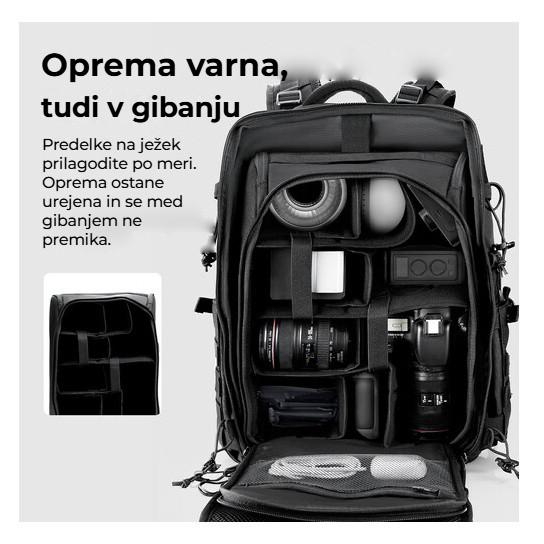 Ulanzi BC007 Tactical Camera Backpack 28L – Odnímatelná vložka s přepážkami