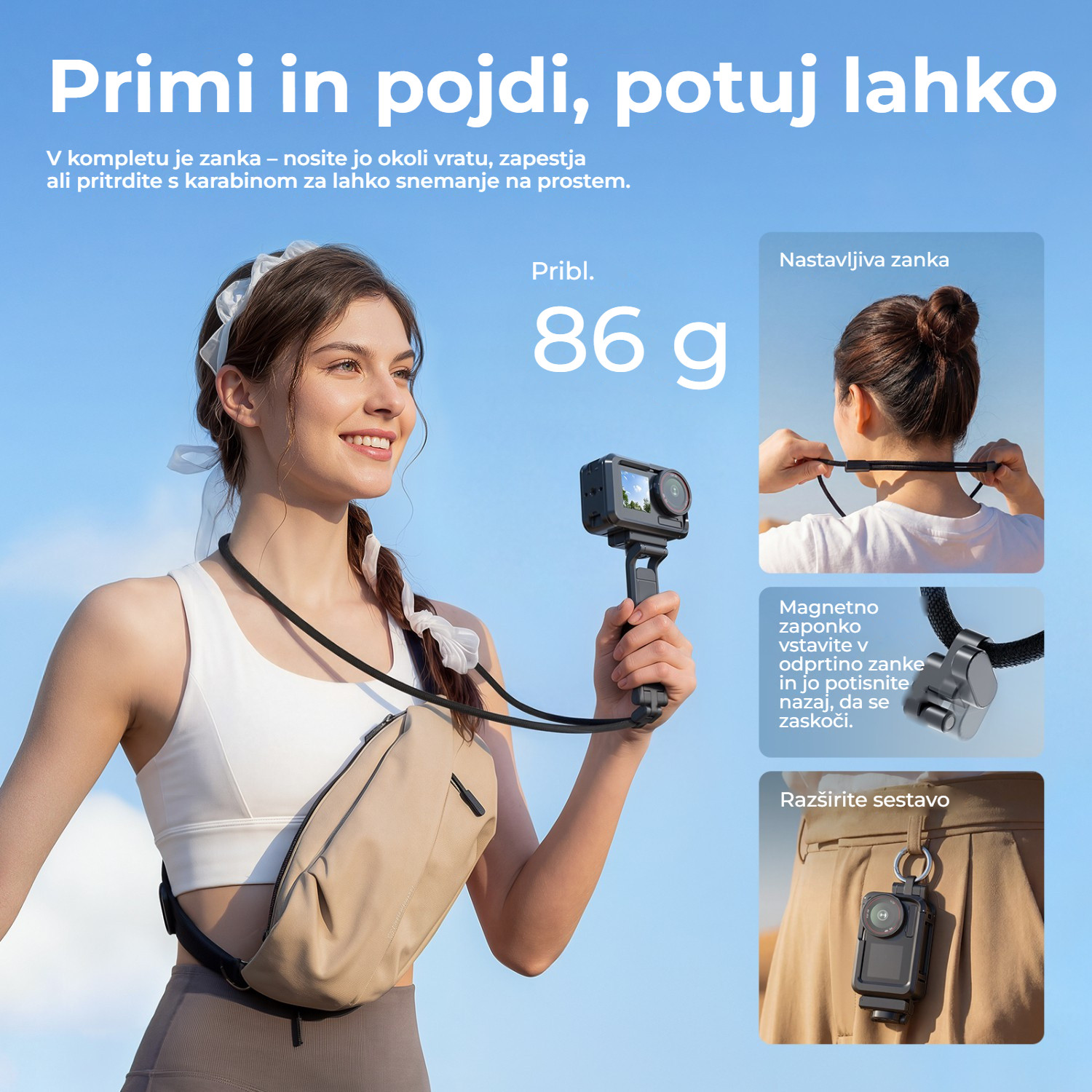 Ulanzi MA70 magnetický ministativ – Z ruky, s poutkem na krk