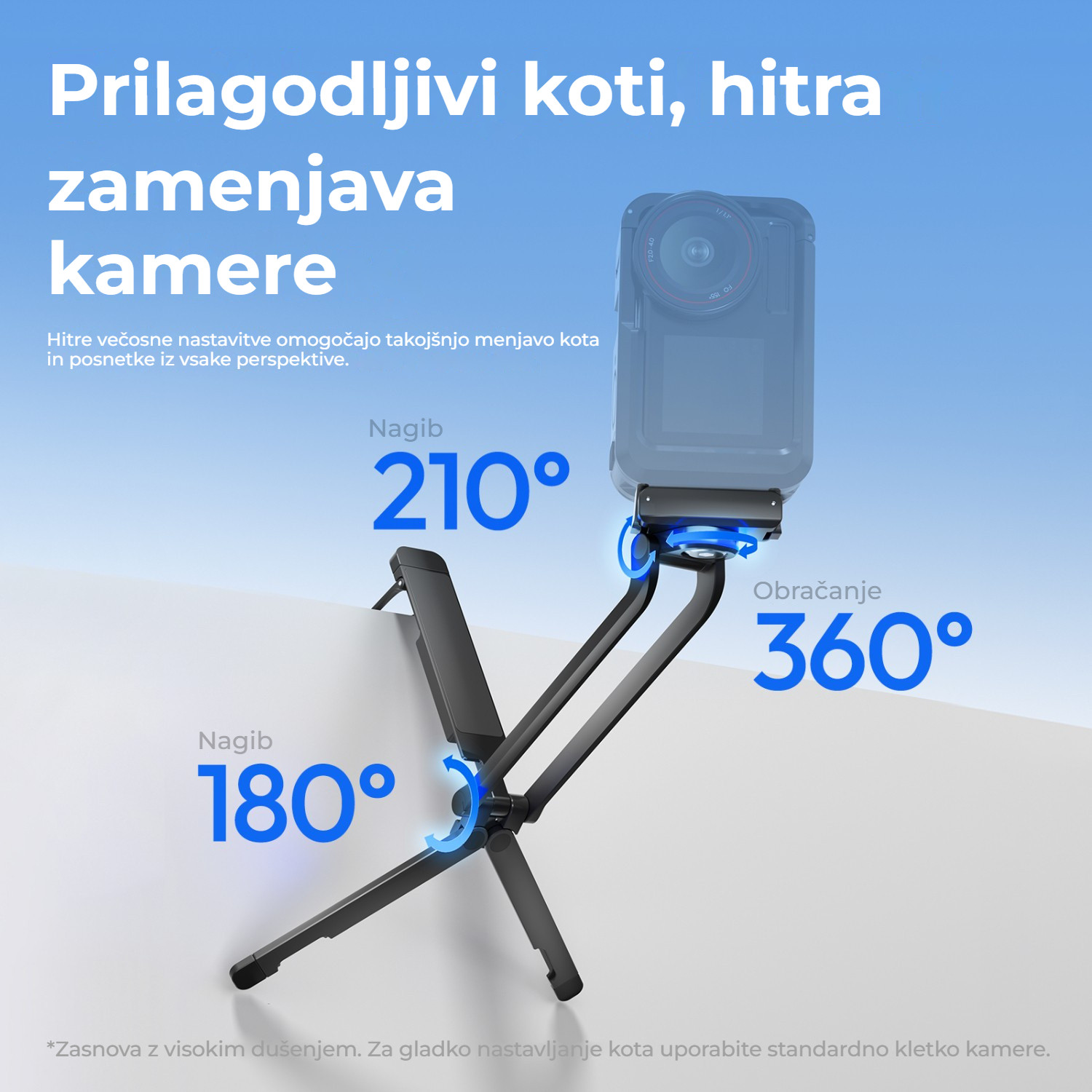 Ulanzi MA70 magnetický ministativ – Naklápění a otáčení
