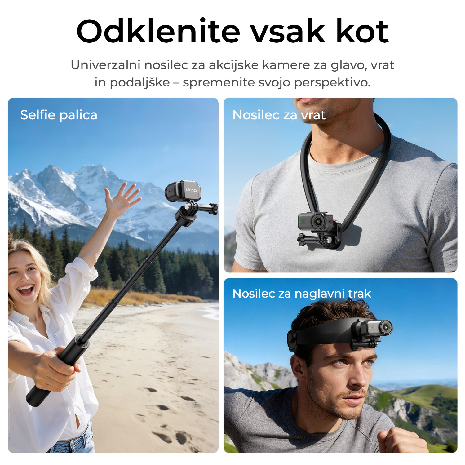 Ulanzi OA25 – Pro selfie tyče, krk i čelenku