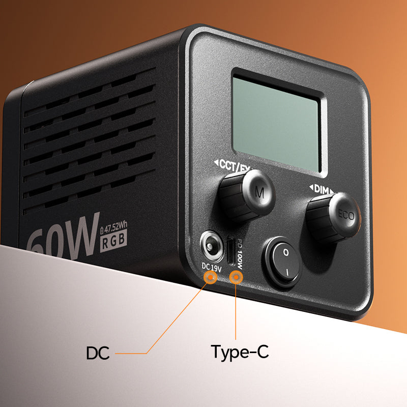 Ulanzi C60 60W Bi-Color Video Light – Napájení přes DC i USB-C