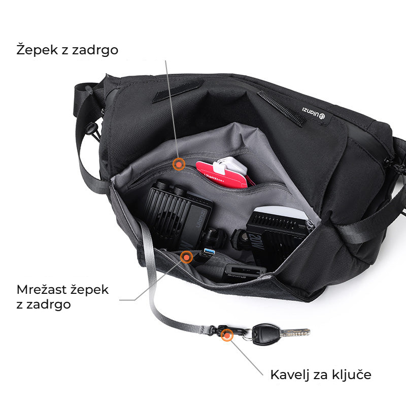 Ulanzi BP11 8L taška přes rameno – Kapsy a poutka na drobnosti