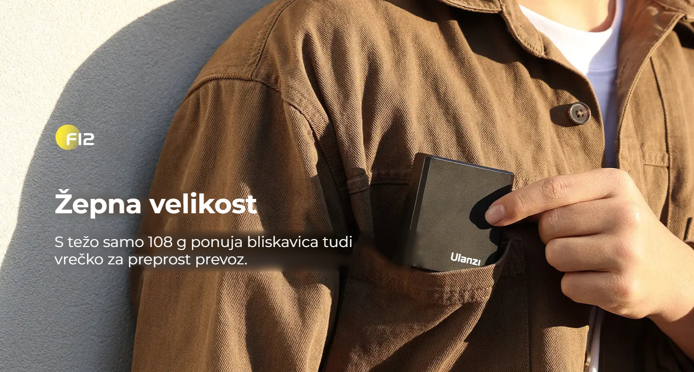 Ulanzi F12 V2 mini blesk – Váží jen 108 g