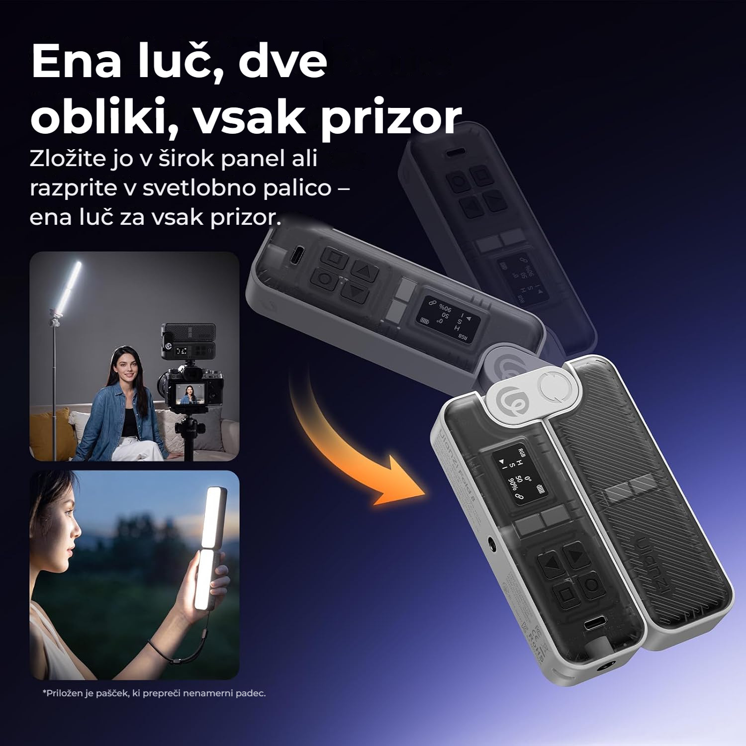 Ulanzi FOLD8 black – Panel nebo světelná tyč