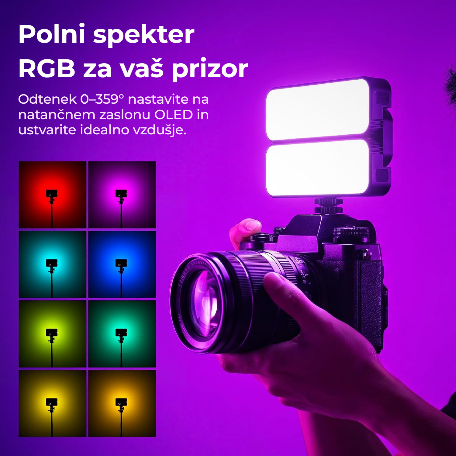 Ulanzi FOLD8 black – Plné spektrum RGB