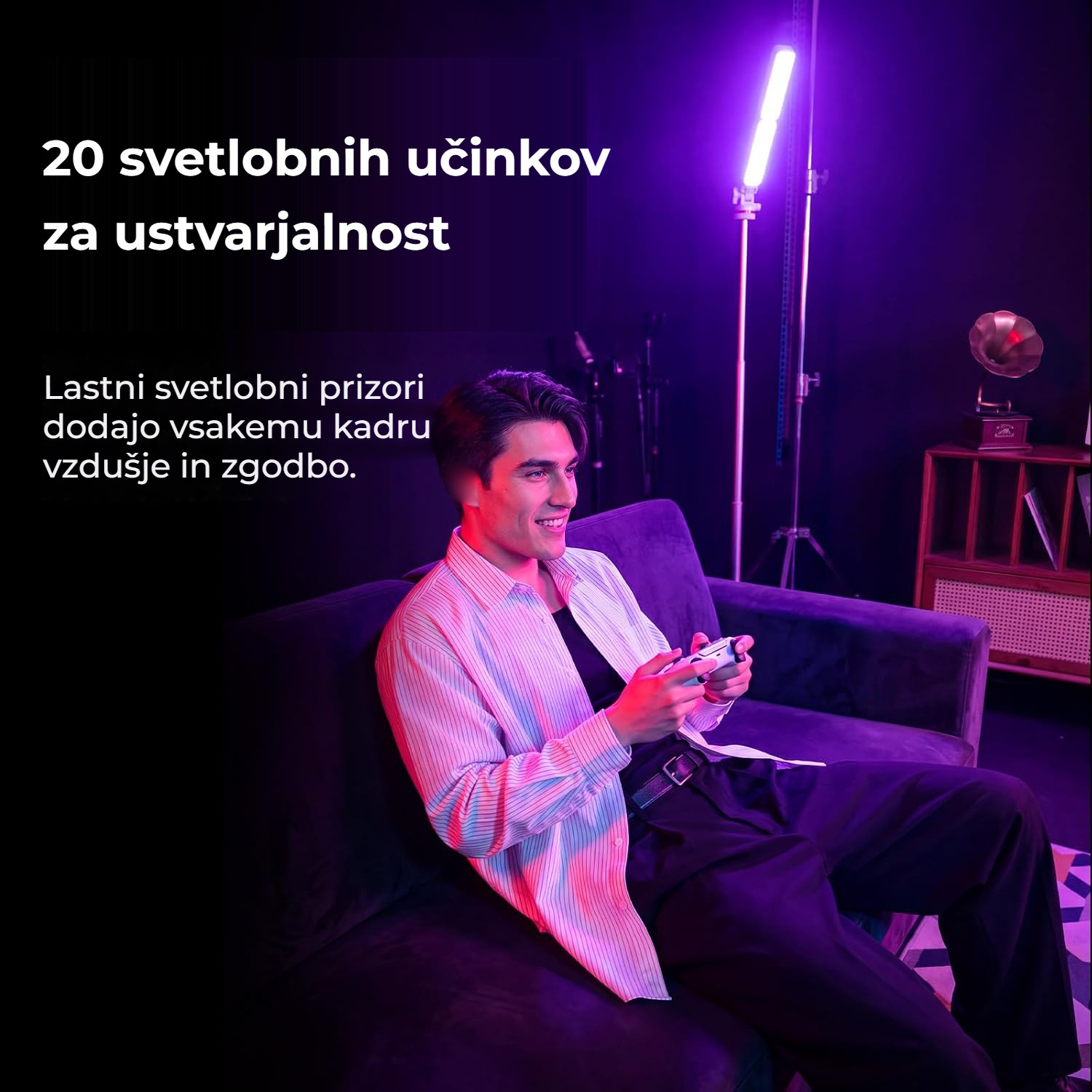 Ulanzi FOLD8 black – 20 světelných efektů