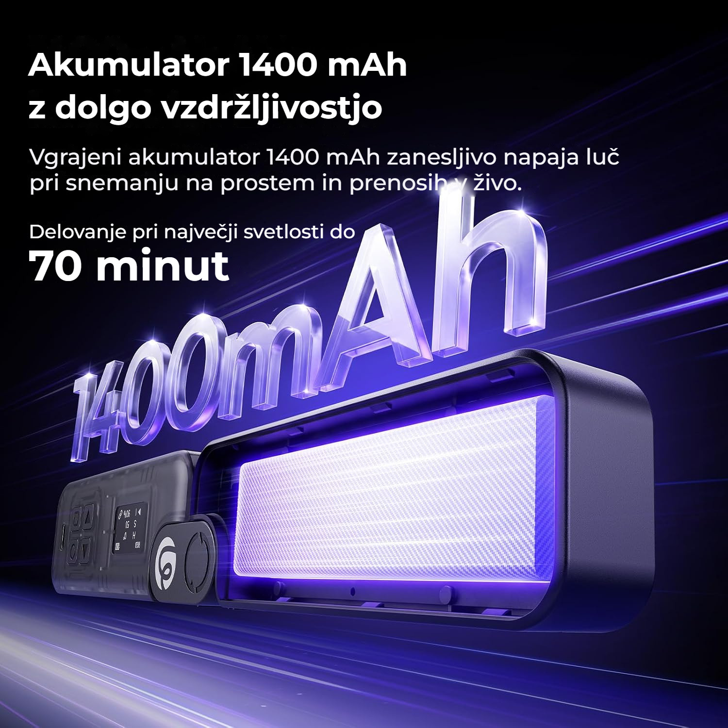 Ulanzi FOLD8 black – Akumulátor 1400 mAh