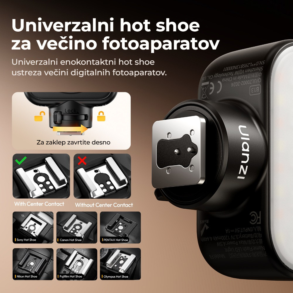 Ulanzi F8 – Univerzální sáňka hot shoe