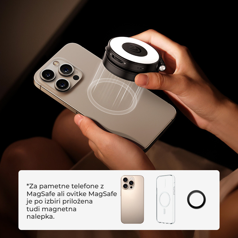 Ulanzi LM23 magnetické světlo na telefon, 2. generace – Nasadíte a svítíte