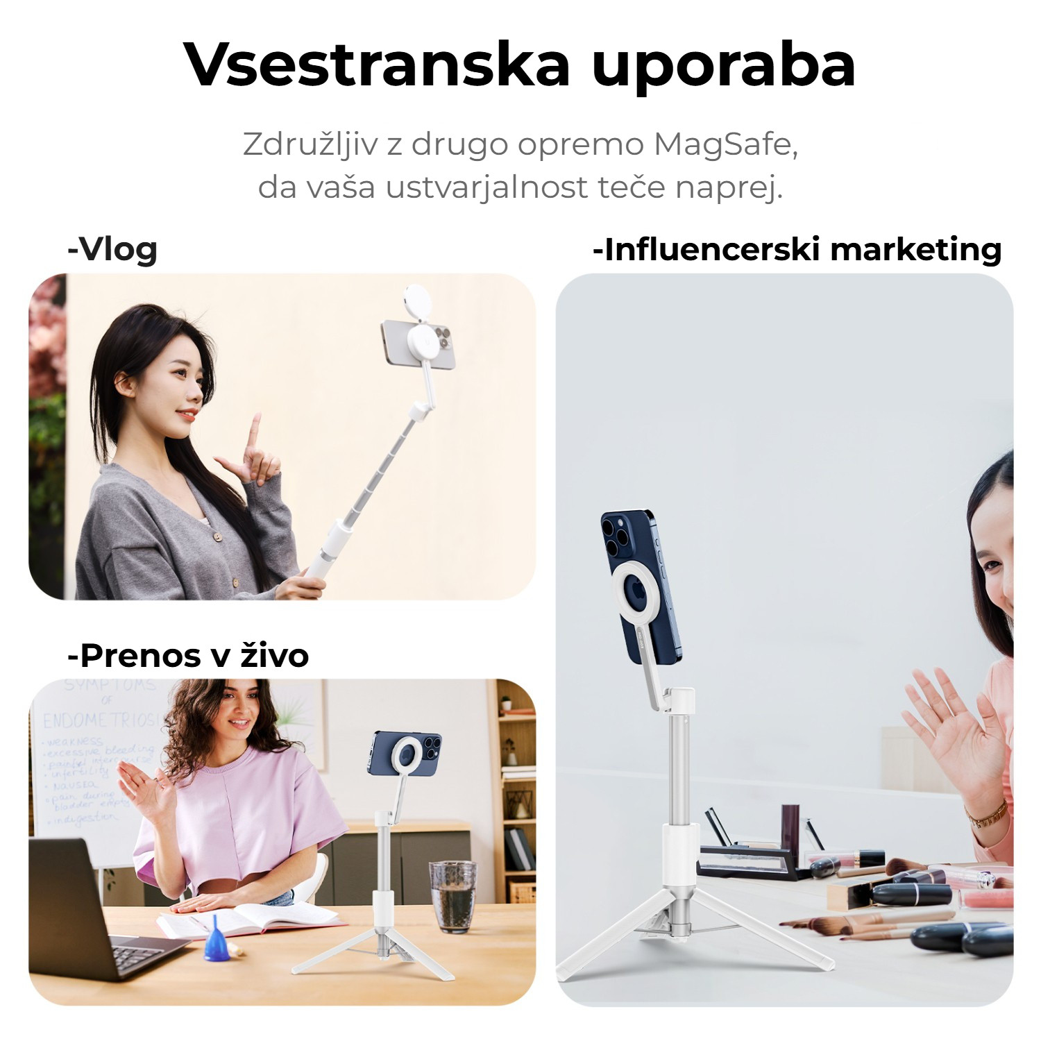 Ulanzi MG-003 Pro V3 bílý – Pro vlogy, streamy i influencery