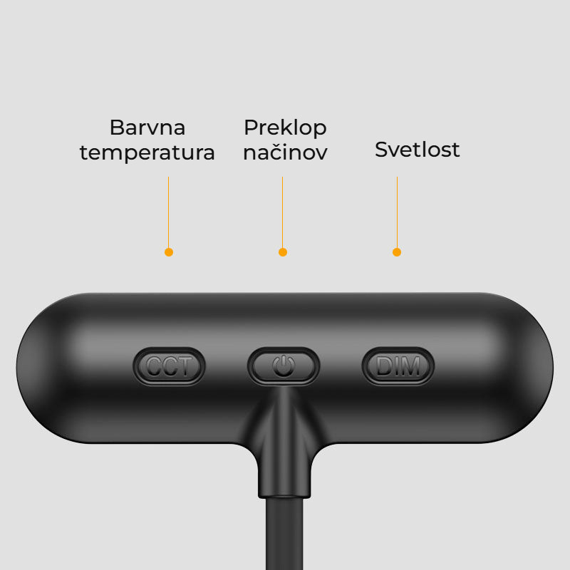 Ulanzi M10 magnetické světlo na telefon – Tři tlačítka na hlavě světla