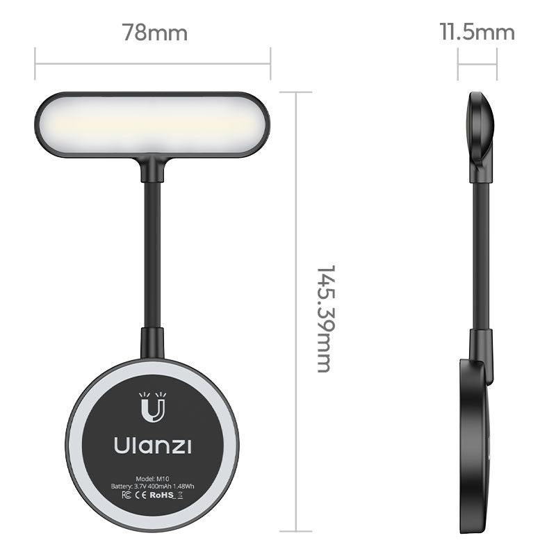 Ulanzi M10 magnetické světlo na telefon – Jen 104 g a 78 × 145 mm