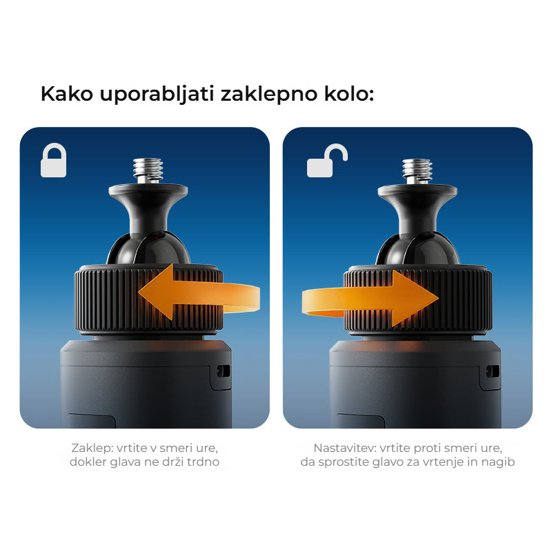 Ulanzi MA93 nabíjecí rukojeť 10 000 mAh se stativem – Aretační kolečko