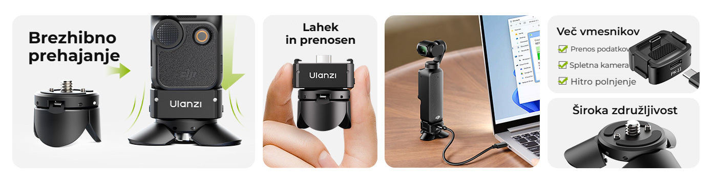 Ulanzi Pocket 3 Mini Tripod Kit PK-08 + PK-11 – Přehled hlavních výhod