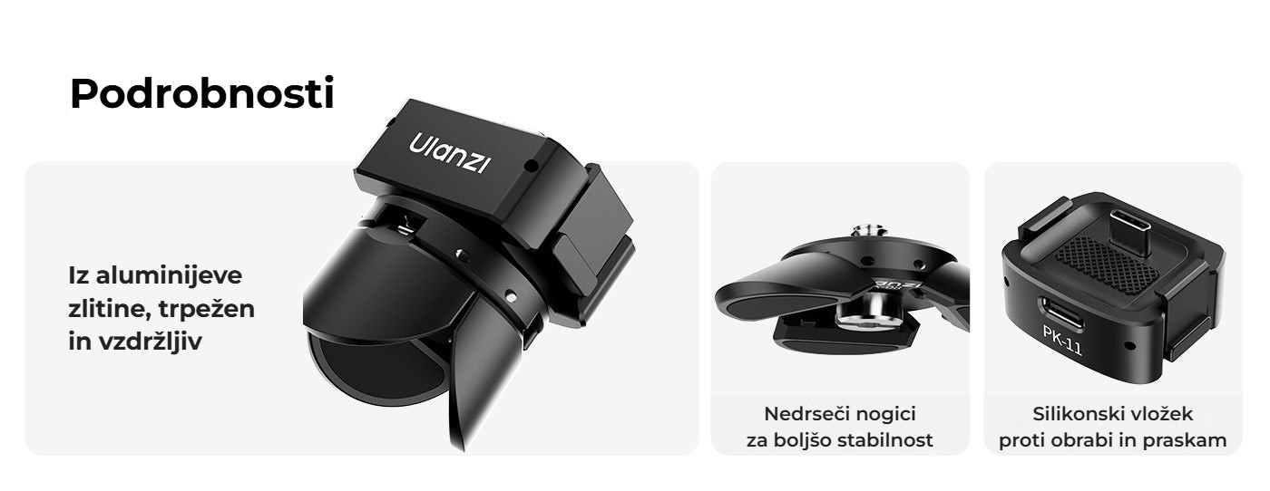 Ulanzi Pocket 3 Mini Tripod Kit PK-08 + PK-11 – Detaily provedení