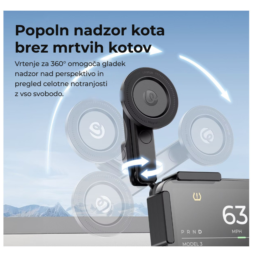 Ulanzi SK28 magnetický držák pro Tesla – Otočný kloub s rozsahem 360°