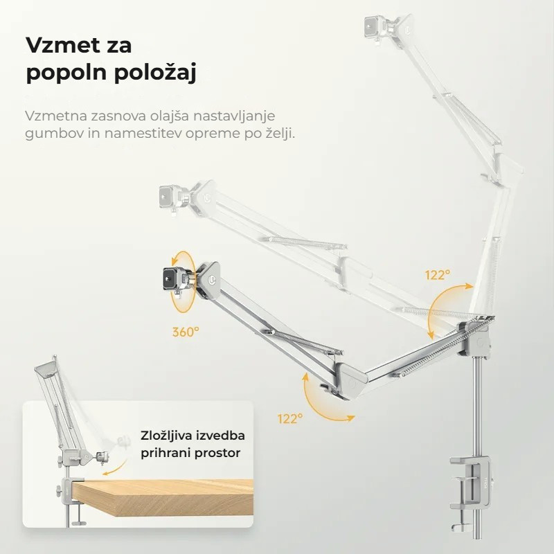 Ulanzi TH04 Overhead Camera Mount – Pružinové nastavení polohy