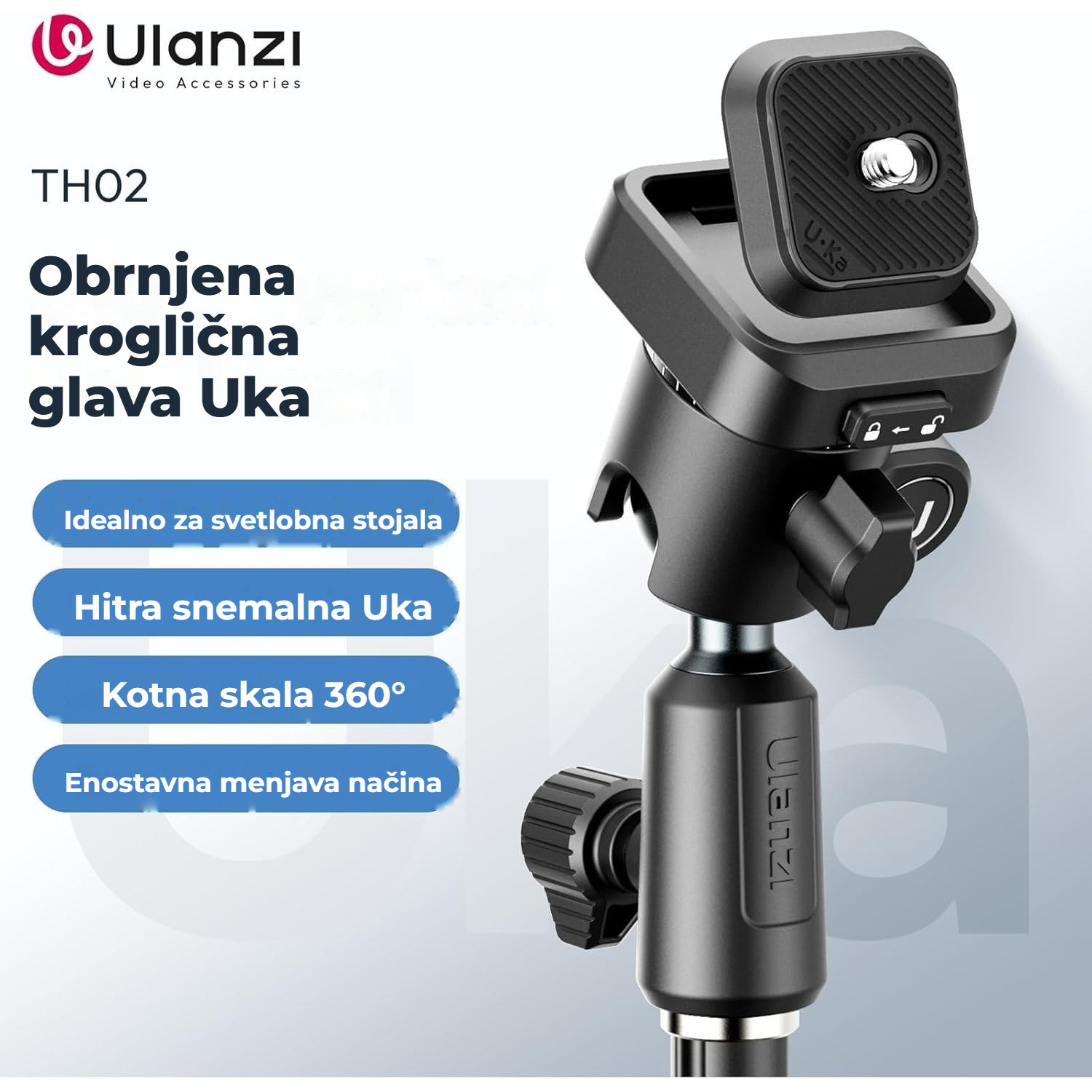 Ulanzi TH02 Uka obrácená kulová hlava