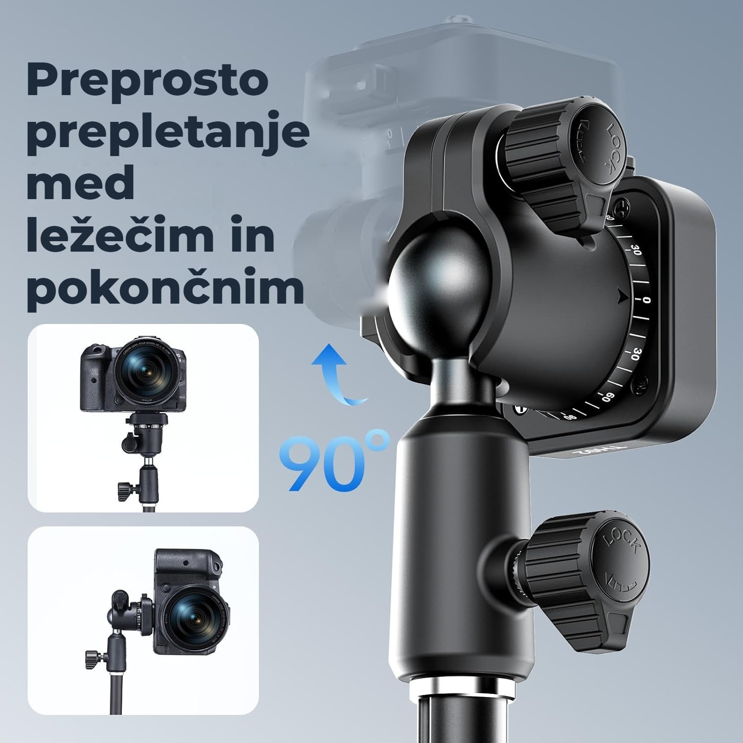 Ulanzi TH02 Uka obrácená kulová hlava – Na šířku i na výšku jedním přepnutím