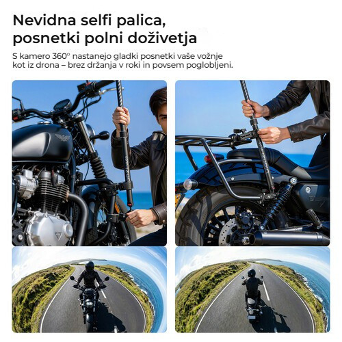 Ulanzi VL03 neviditelná selfie tyč na motorku – Tyč zmizí ze záběru