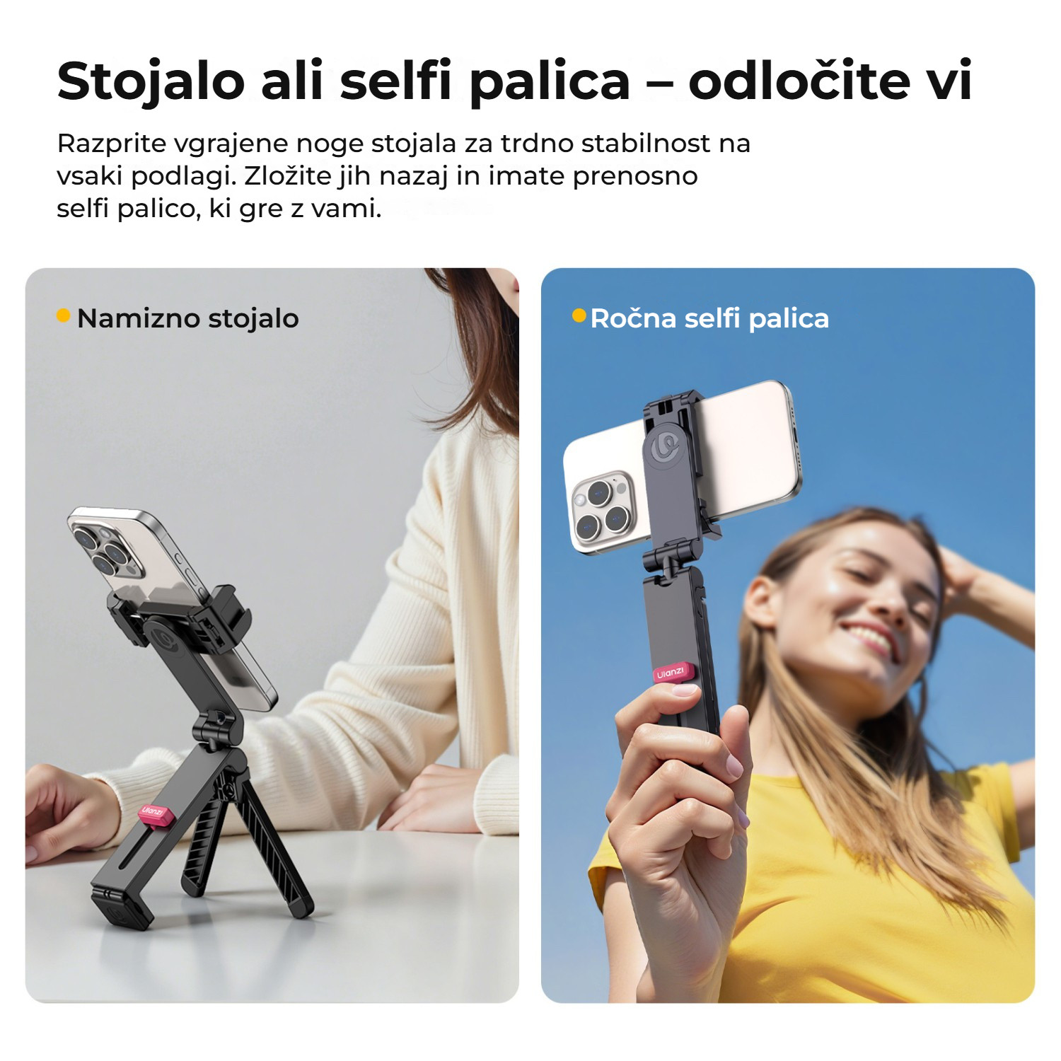 Ulanzi MA89 MagLock držák telefonu – Stolní stativ nebo selfie tyč