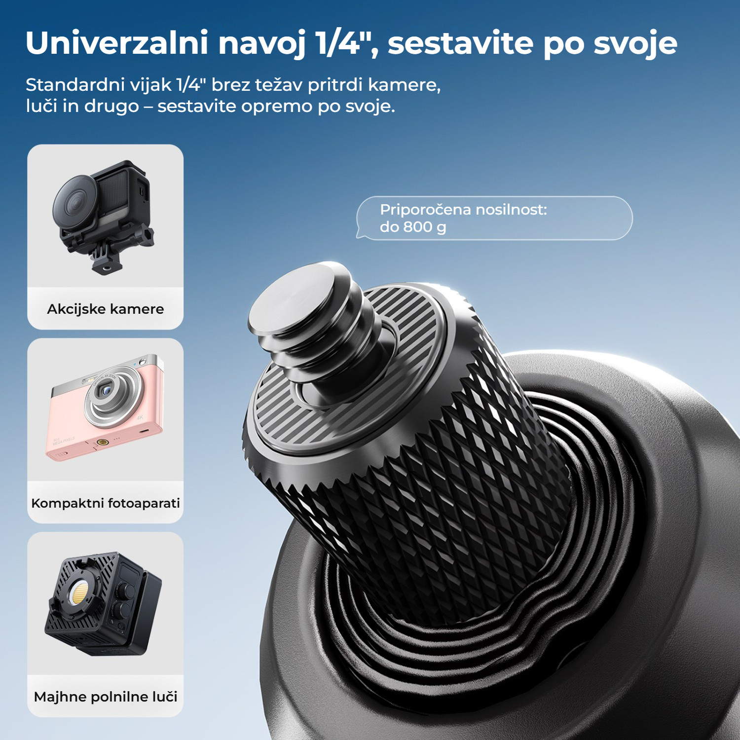 Ulanzi TT91 selfie tyč a stativ – Univerzální závit 1/4″