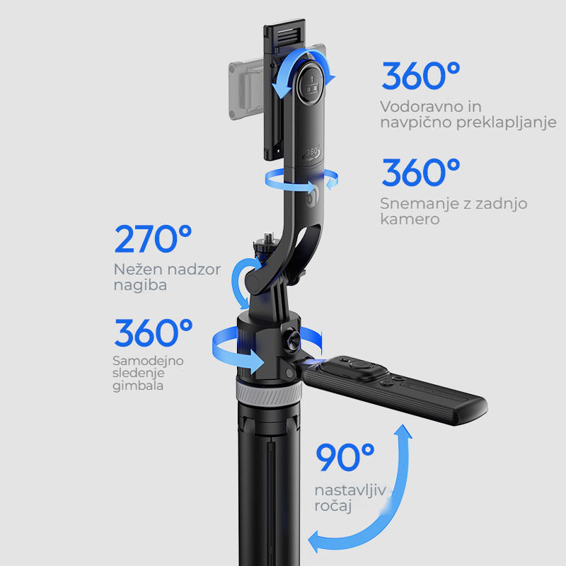 Ulanzi TT23M magnetická selfie tyč se stativem – Gimbal 360° s náklonem 270°
