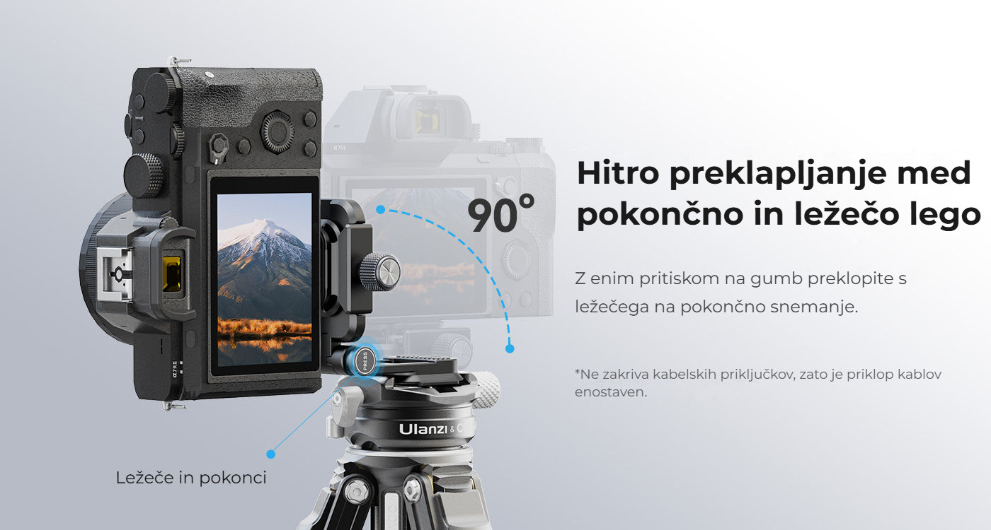 Ulanzi UKA08 Uka Camera Foldable L-Bracket – Rychlé přepínání mezi svislou a vodorovnou polohou