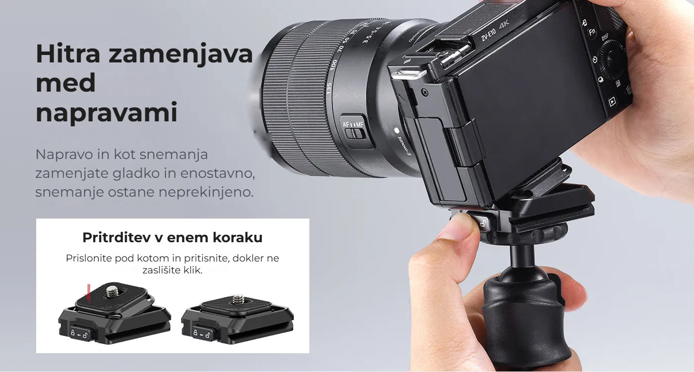 Ulanzi Uka Quick Release Plate and Base Kit – Rychlá výměna mezi zařízeními