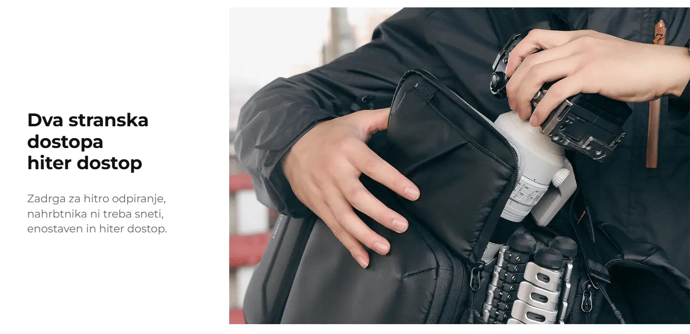 Ulanzi BP10 Hardshell Camera Backpack – Dva boční vstupy pro rychlý přístup