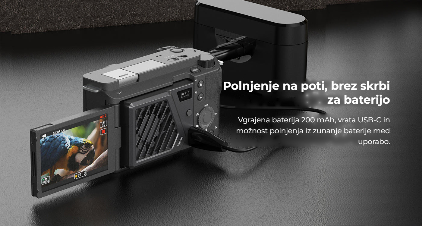 Ulanzi Camera Cooling Fan V3 stříbrný – Nabíjení i napájení z powerbanky