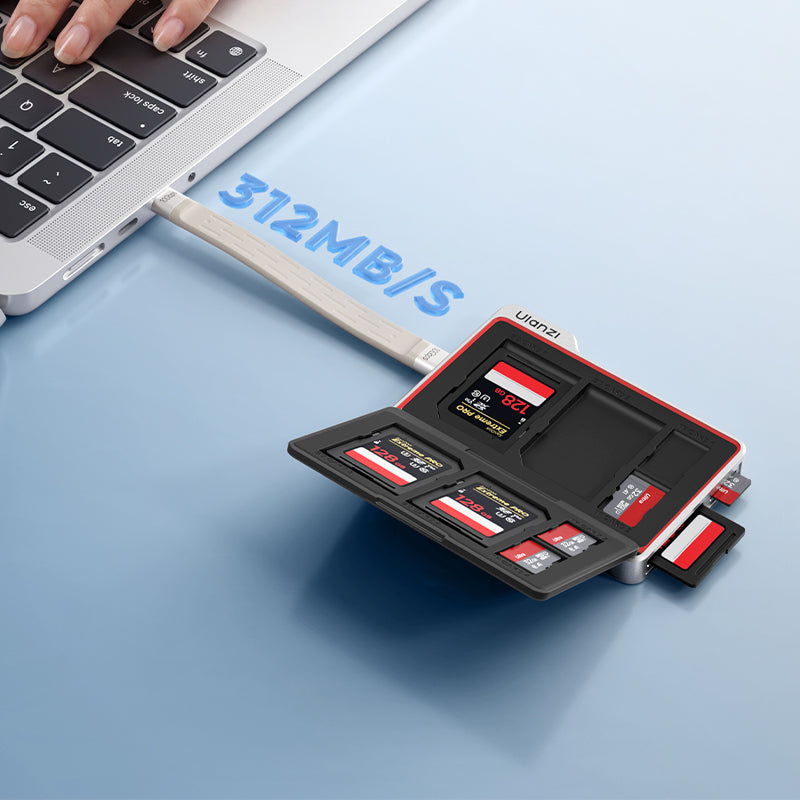 Ulanzi DC01 pouzdro na paměťové karty (modrá) – Přenos až 312 MB/s