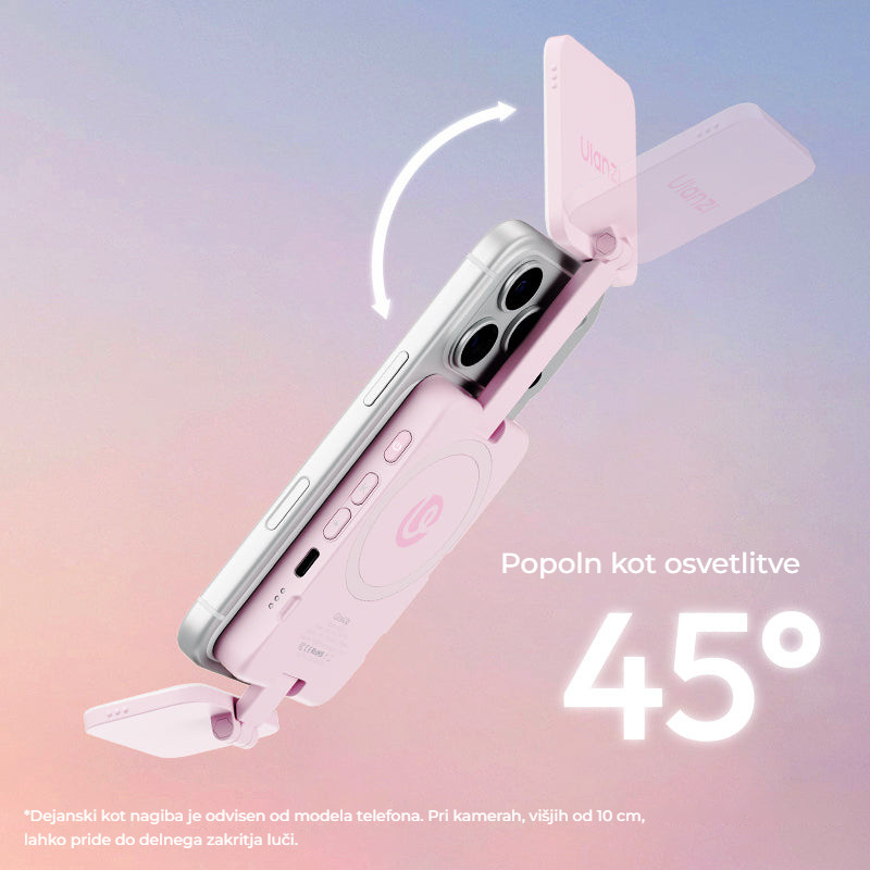 Ulanzi GL01 GlowUp světlo (Sakura Pink) – Nastavitelný úhel 45°
