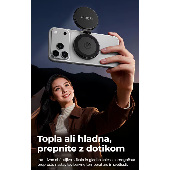 Ulanzi LM21 magnetické světlo, černé – Teplé, nebo studené – přepnete dotykem