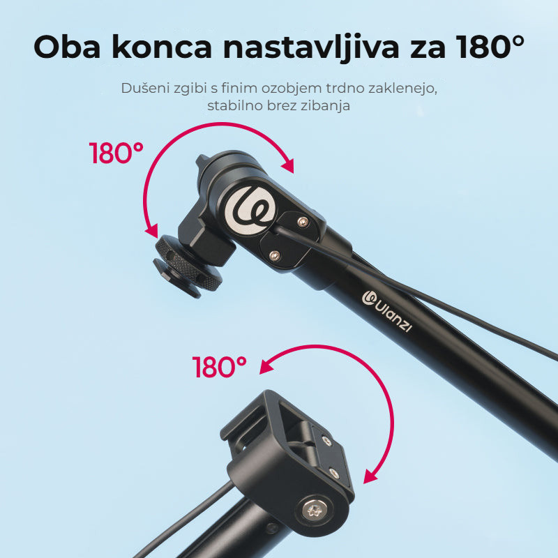 Ulanzi ZJ08 Mic Boom Pole Arm – Dva klouby s rozsahem 180°