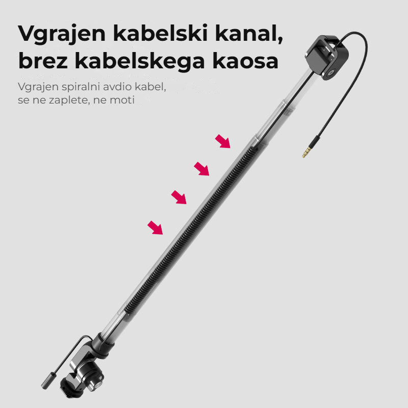 Ulanzi ZJ08 Mic Boom Pole Arm – Spirálový kabel uvnitř ramene